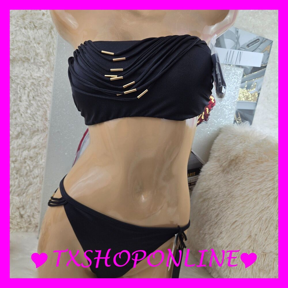 💗👙Victoria's Secret Archives Strappy Hardware Bandeau Bikini Set👙💗